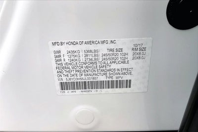 2018 Acura MDX w/Technology Package & AcuraWatch Plus Pkg