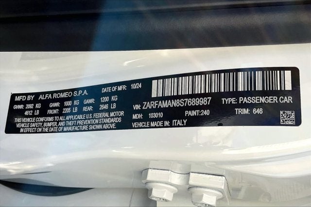 2025 Alfa Romeo Giulia GIULIA TRIBUTO ITALIANO RWD