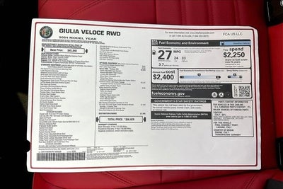 2024 Alfa Romeo Giulia GIULIA VELOCE RWD