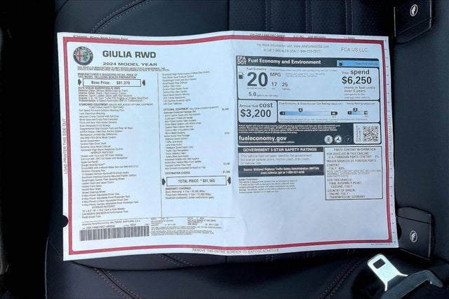 2024 Alfa Romeo Giulia GIULIA QUADRIFOGLIO SUPERSPORT RWD