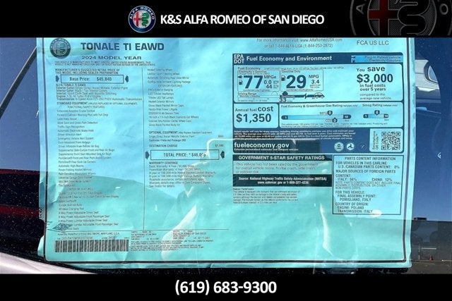 2024 Alfa Romeo Tonale TONALE Ti EAWD